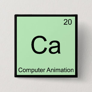 Ca - Computeranimatie Grappige Chemie Element T Vierkante Button 5,1 Cm
