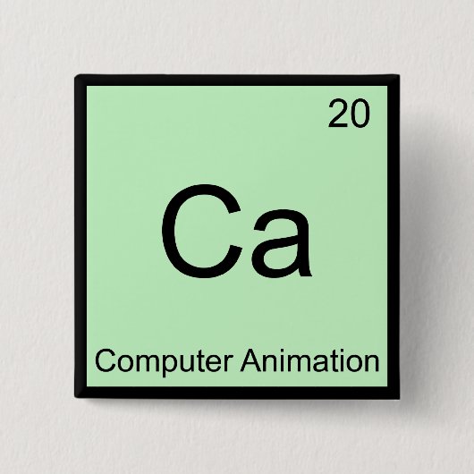 Ca - Computeranimatie Grappige Chemie Element T Vierkante Button 5,1 Cm (Voorkant)