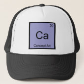 Ca - Concept Kunst Grappige Scheikunde Element Sym Trucker Pet (Voorkant)