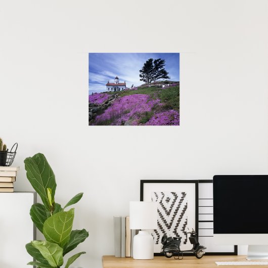 CA, Crescent City, Battery Point vuurtoren met Poster (Thuiskantoor)