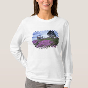 CA, Crescent City, vuurtoren Battery Point met T-shirt