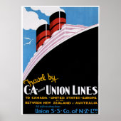 CA- en Unielijnen -  scheepsreclame Poster (Voorkant)