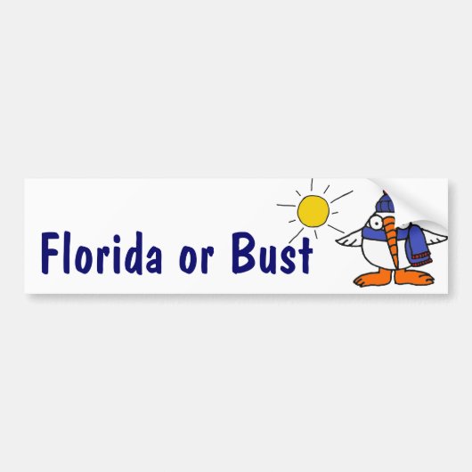 CA- Florida of Bust Snowbird Bumpersticker (Voorkant)