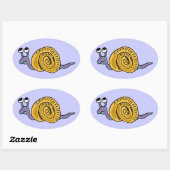 CA- Funny Cartoon Slak Ovaal Stickers (Vel)