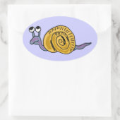 CA- Funny Cartoon Slak Ovaal Stickers (Tas)