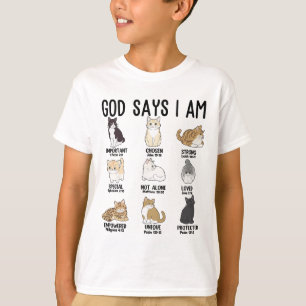 CA God zegt dat ik Schattige ben Jezus vrouwen tie T-shirt