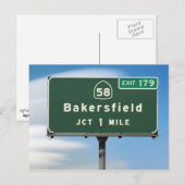 CA Highway 58 Bakersfield Junction Briefkaart (Voorkant / Achterkant)