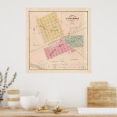 CA-kaart van Livermore (1878) Poster (Keuken)