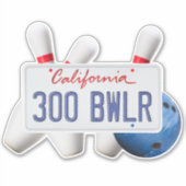 CA-licentie 300 Bowler, Bowling Ball & Pins, Vinyl Sticker (Voorkant)