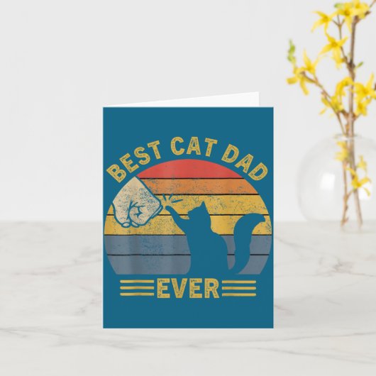 Ca Men Cat Dad Ever Funny Cat Lover Gift  Kaart (Gele Bloem)