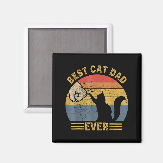 Ca Men Cat Dad Ever Funny Cat Lover Gift  Magneet (Voorkant / Achterkant)