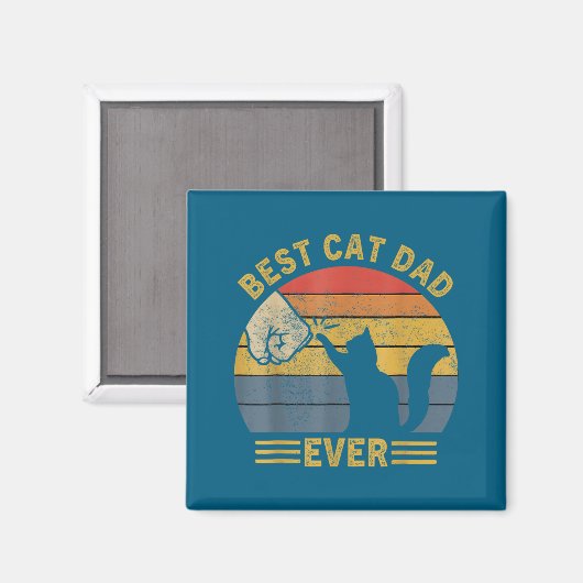Ca Men Cat Dad Ever Funny Cat Lover Gift  Magneet (Voorkant / Achterkant)