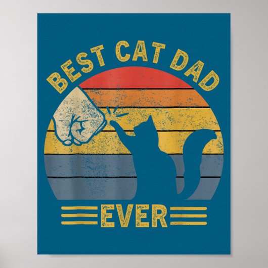 Ca Men Cat Dad Ever Funny Cat Lover Gift Poster (Voorkant)