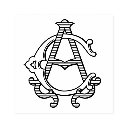 CA Monogram AC Monogram Rubber Ink Stamp Rubberstempel (Afrduk)