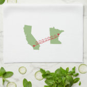 CA naar MN ~ Hearts Connected Towel Theedoek (Gevouwen)