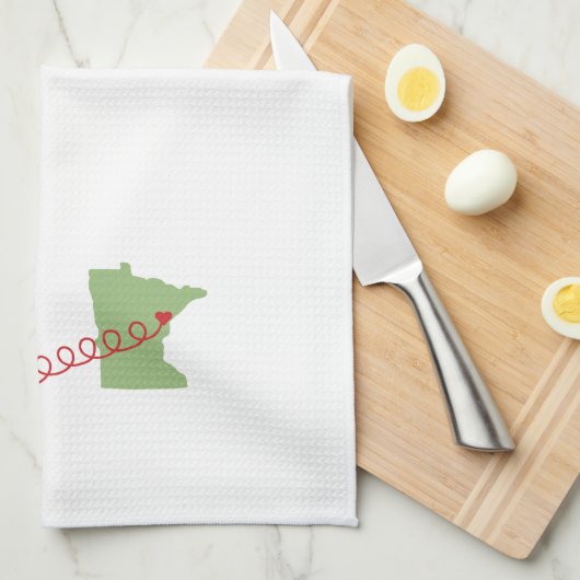 CA naar MN ~ Hearts Connected Towel Theedoek (Quarter Fold)