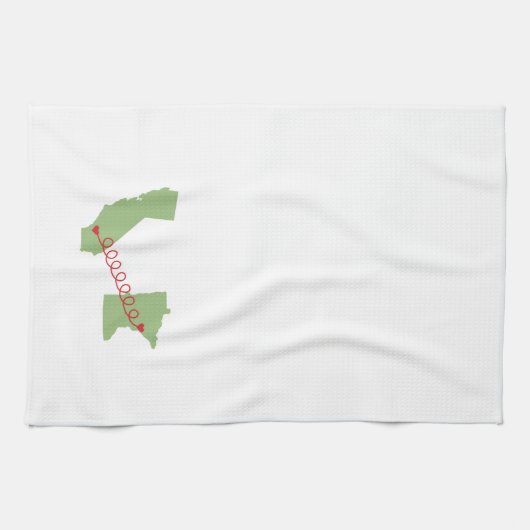 CA naar MN ~ Hearts Connected Towel Theedoek (Horizontaal)