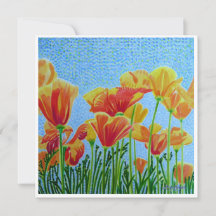 CA Poppy Waterverf Flat Notecard