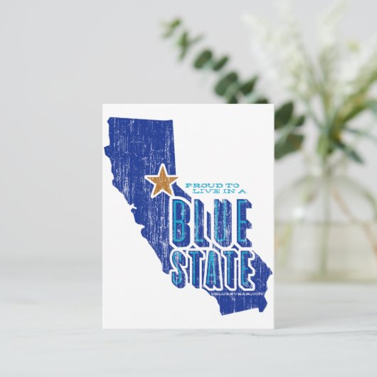 CA - Proud Blue State Briefkaart (Staand voorkant)