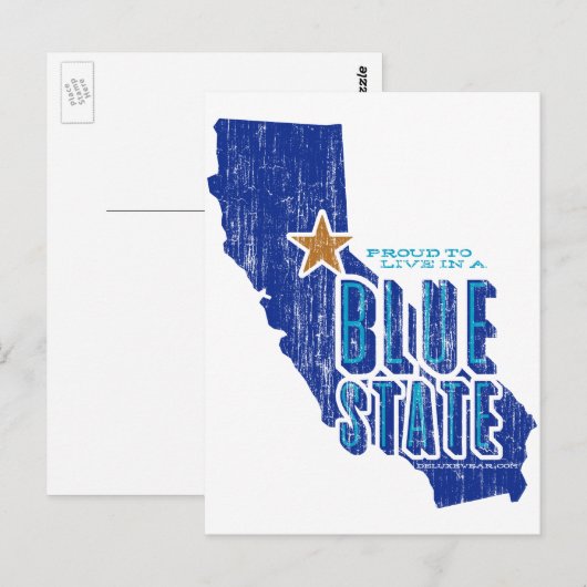 CA - Proud Blue State Briefkaart (Voorkant / Achterkant)