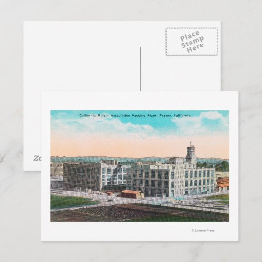 CA Raisin Association Packing Plant Briefkaart (Voorkant / Achterkant)