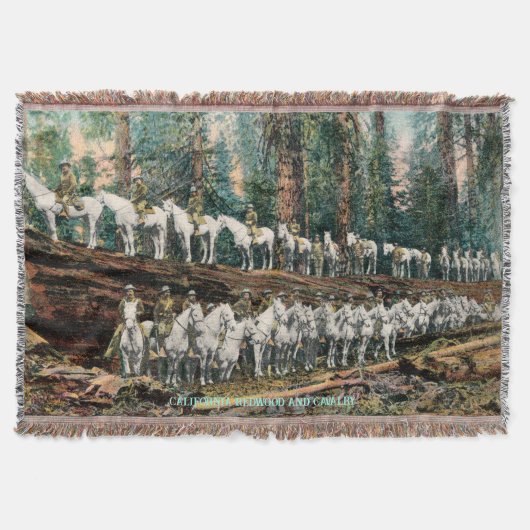CA Redwood en Cavalry Throw Blanket Deken (Voorkant)