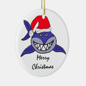 CA- Shark in een kerstversiering met Kerstmis in S Keramisch Ornament (Rechts)