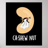 Ca-shew Funny Sneezing Cashew Nut Pun Dark BG Poster (Voorkant)