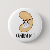 Ca-shew Funny Sneezing Cashew Nut Pun Ronde Button 5,7 Cm (Voorkant)