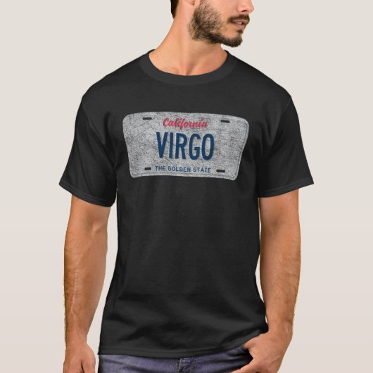 CA Staat Vanity Rijplaat VIRGO T-shirt (Voorkant)