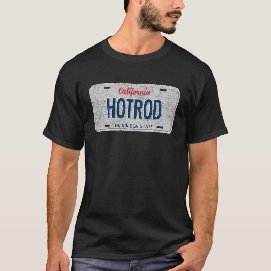 CA State Vanity License Bord HOTROD T-shirt (Voorkant)