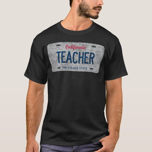 CA State Vanity License Plate TEACHER T-shirt (Voorkant)
