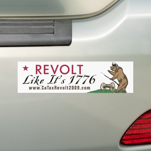 CA Tax Revolt Alsof het 1776 Bumpersticker is (Op auto)