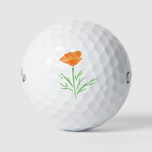 CA Waterverf Poppy Golfballen (Voorkant)