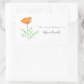 CA Waterverf Poppy Rechthoekige Sticker (Tas)