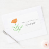 CA Waterverf Poppy Rechthoekige Sticker (Envelop)