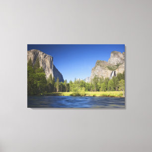 CA, Yosemite NP, Vallei uitzicht met El Capitan, Canvas Afdruk