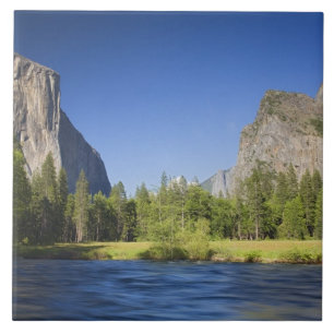 CA, Yosemite NP, Vallei uitzicht met El Capitan, Tegeltje