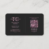 Cab Transport Taxi Driver Auto Chauffeur Zwart Roz Visitekaartje (Achterkant)