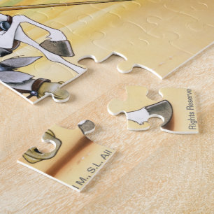 Cabalgando Don Quixote en Sancho Jigzaag Cartoon Legpuzzel