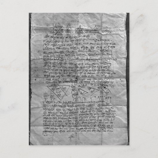 Cabalistisch amulet briefkaart (Voorkant)