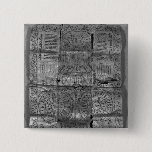 Cabalistisch amulet vierkante button 5,1 cm (Voorkant)