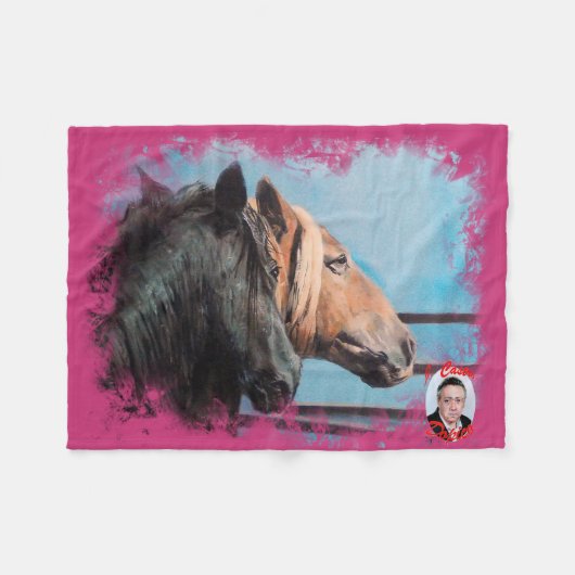 Caballos/Cabalos/Horses Fleece Deken (Voorkant (Horizontaal))