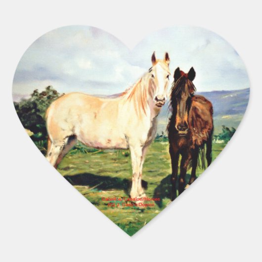 Caballos/Cabalos/Horses Hart Sticker (Voorkant)