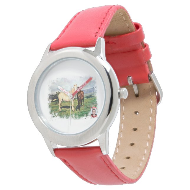 Caballos/Cabalos/Horses Horloge (Gekanteld)