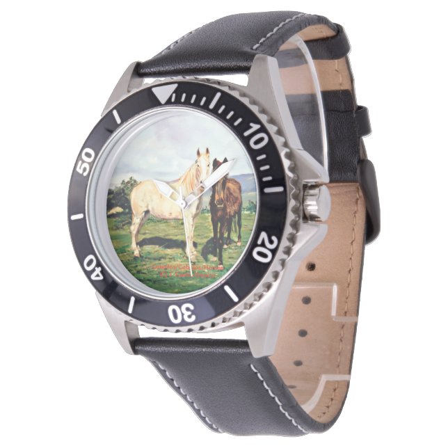 Caballos/Cabalos/Horses Horloge (Gekanteld)