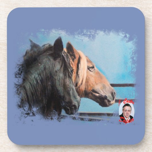 Caballos/Cabalos/Paarden Bier Onderzetter (Voorkant)