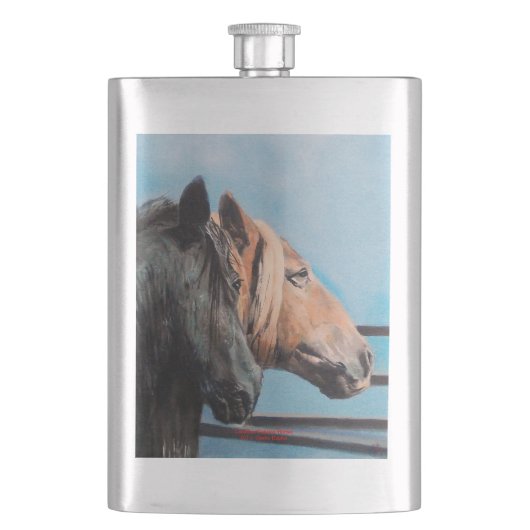 Caballos/Cabalos/Paarden Heupfles (Voorkant)