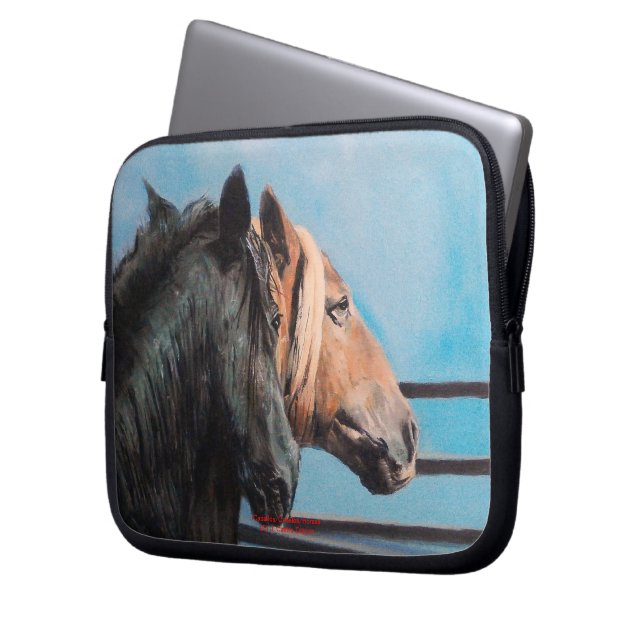 Caballos/Cabalos/Paarden Laptop Sleeve (Voorkant Links)