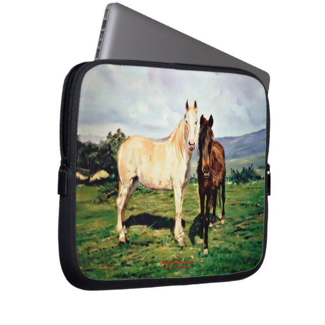 Caballos/Cabalos/Paarden Laptop Sleeve (Voorkant Rechts)